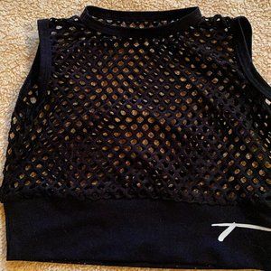 Girls Small Fishnet Crop Sleeveless dance top